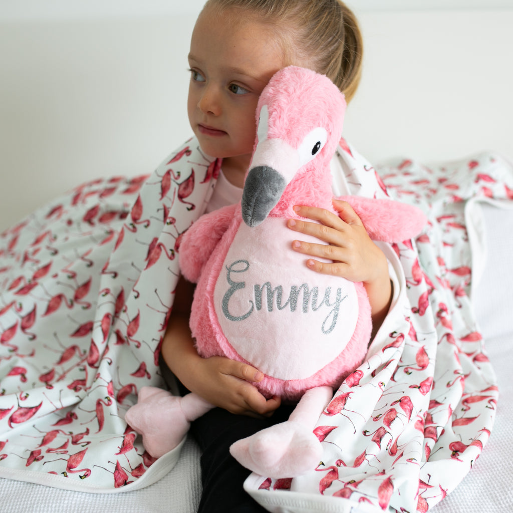 Soft Pink Flamingo Flannel Throw Blanket - 40x50 Inches, Cute Gift For Girls & Women - View #9