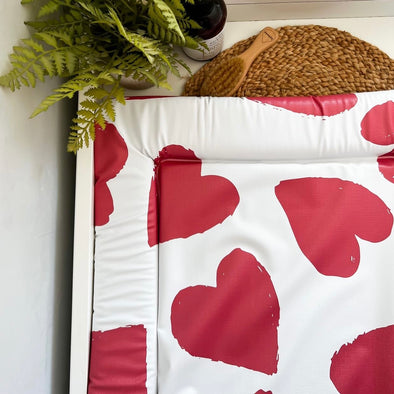 Red love heart Changing Mat ( All sizes)