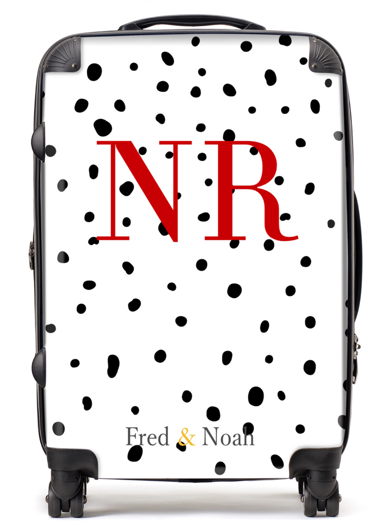 Personalised Mono Polka dot Suitcase