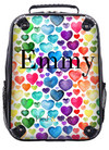 Personalised Rainbow Heart print Suitcase