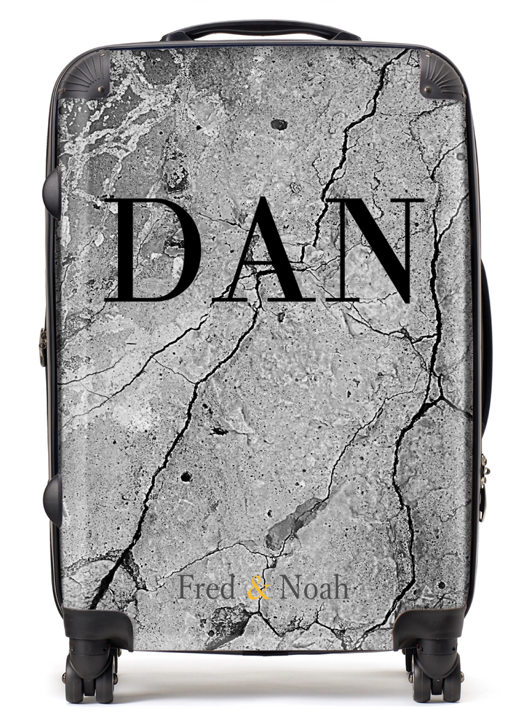 Concrete print personalised Suitcase Fred Noah