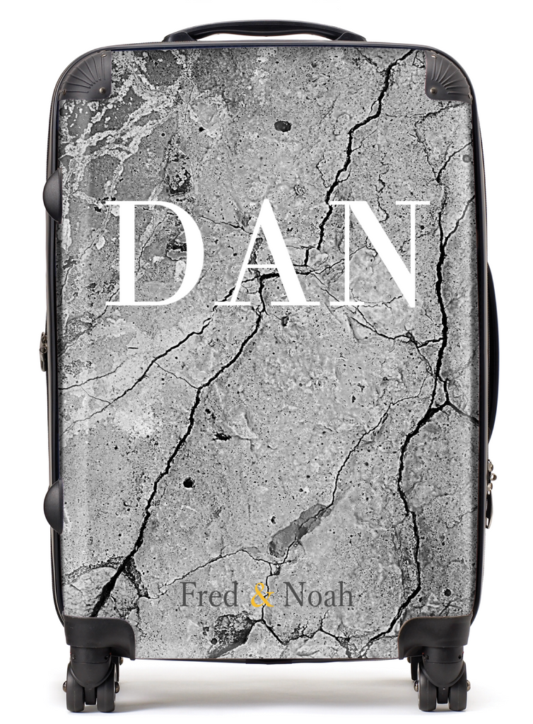 Concrete print personalised Suitcase Fred Noah