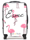 Personalised Flamingo print Suitcase