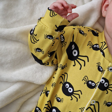 Spider print cotton sleepsuit