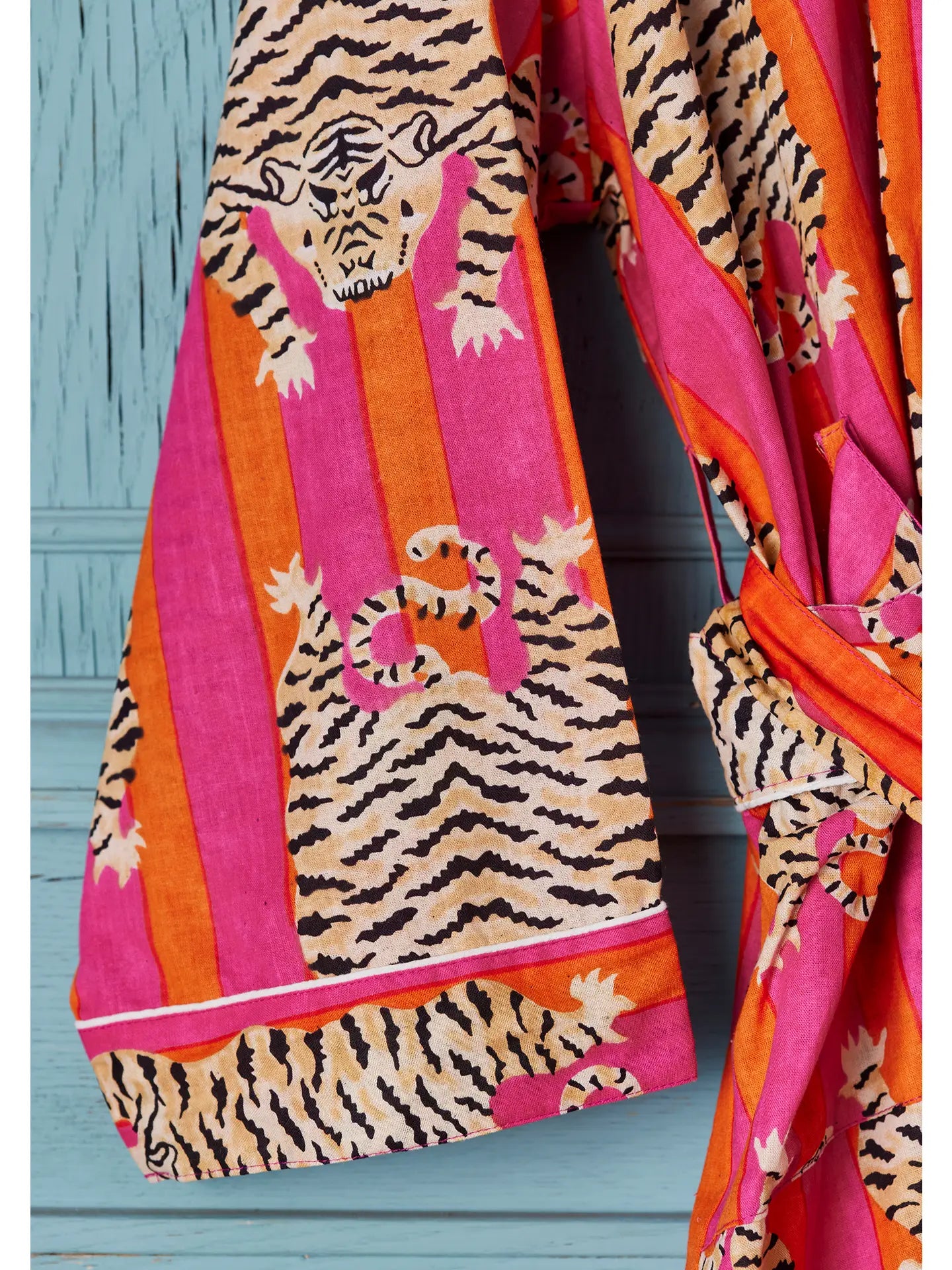 pink and orange dressing gown Mens Dressing Gown Pure Cotton Long