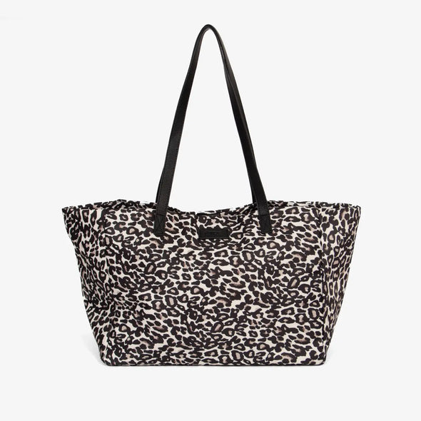 Cream Leopard large Tote Bag