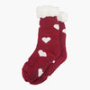 Women's Long Slipper Socks- Red, Heart