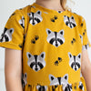 Mustard Raccoon Print Dress