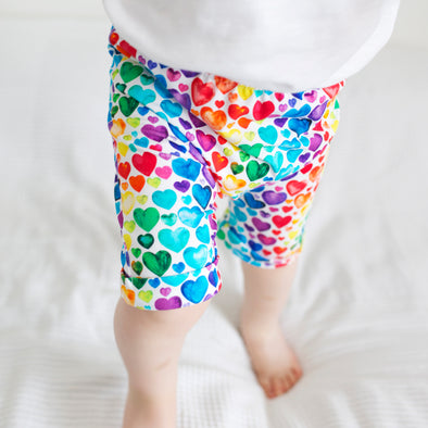 Rainbow heart print Shorts