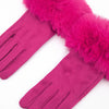 Faux Fur Cuff Gloves - Fuchsia, Velvet