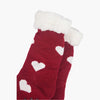Women's Long Slipper Socks- Red, Heart