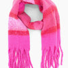 Large Heavyweight Fuchsia Colour Block scarf