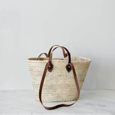 Handmade Straw Bag with Leather straps