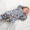 Blue Leopard print cotton Sleepsuit