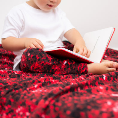 Red sequin print XXL blanket