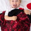 Red sequin print XXL blanket