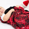 Red sequin print XXL blanket