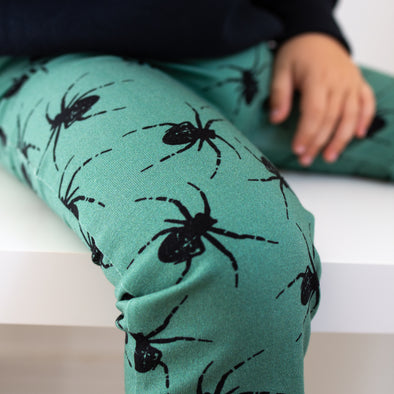 Green Spider Print Leggings