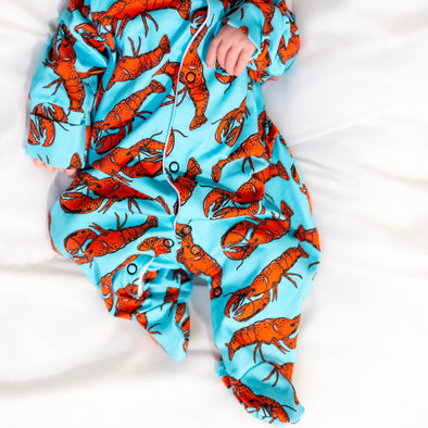 Lobster cotton sleepsuit