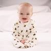 Bee print cotton sleepsuit