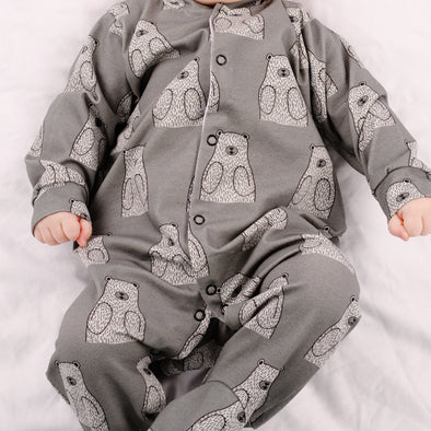 Grey Bear cotton sleepsuit