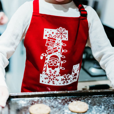 Red Christmas Inital Apron