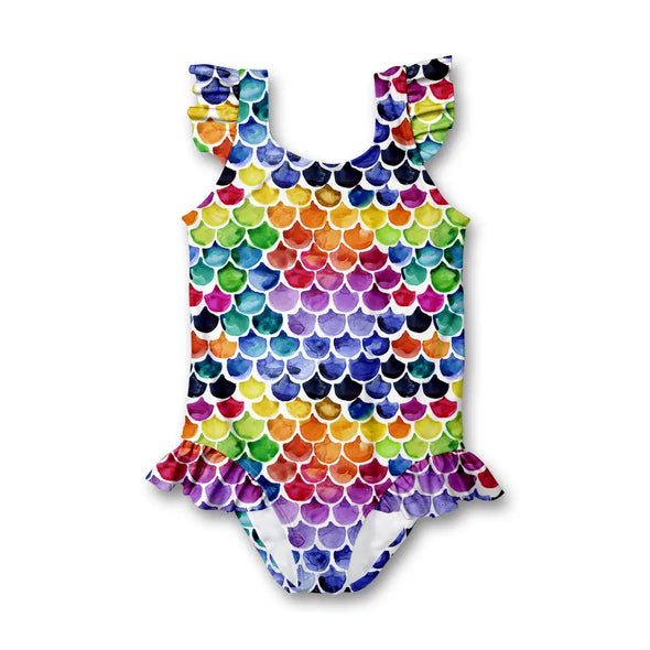 Rainbow Mermaid Ruffle Swimsuit PRE ORDER