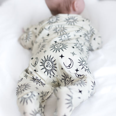 Sun and Moon cotton Sleepsuit