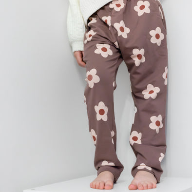 Extra Warm Mauve Flower "Kid Fit" Trousers