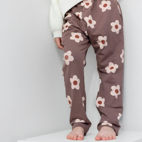 Extra Warm Mauve Flower "Kid Fit" Trousers