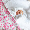 Cherry Blossom Print Pram Blanket