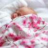 Cherry Blossom Print Pram Blanket