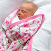 Cherry Blossom Print Pram Blanket