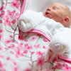 Cherry Blossom Print Pram Blanket