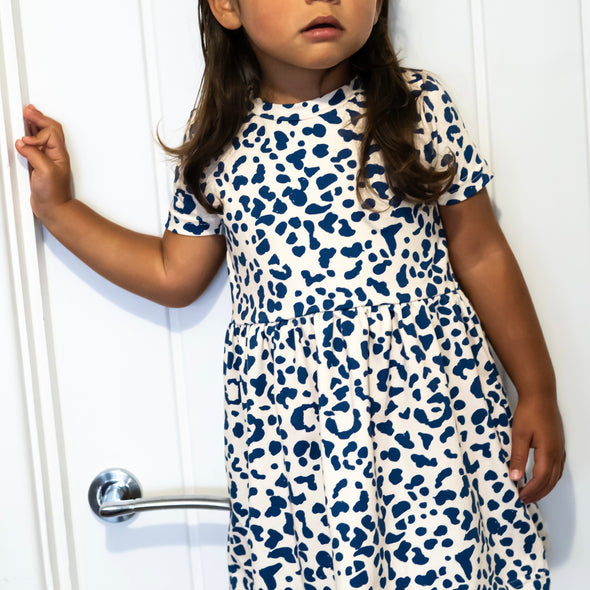 Blue Leopard print Dress