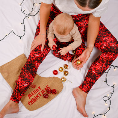 Adult Red Sequin print Leggings