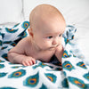 Peacock print Muslin Swaddle