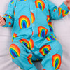 Aqua Rainbow cotton sleepsuit