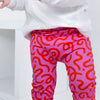 Pink Squiggle Print Leggings