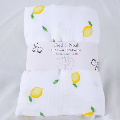 Lemon print Muslin Swaddle