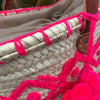 Moroccan Basket Bag, Market Basket with Leather Handle