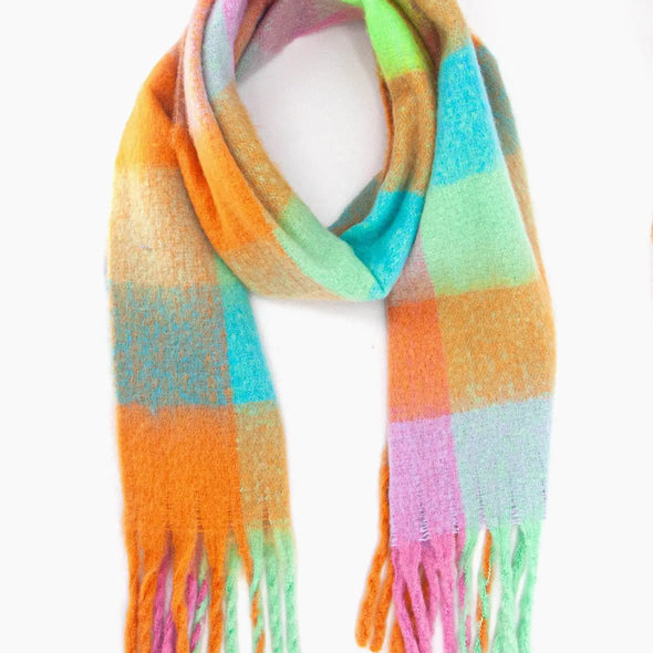 Large Heavyweight Pastel Colour Block scarf