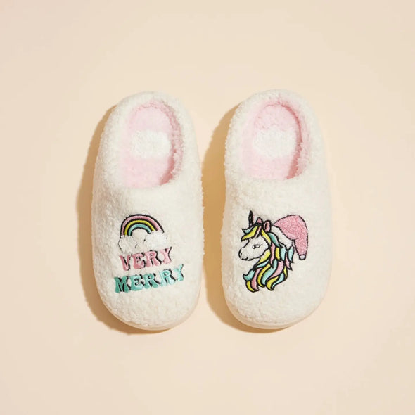 Very Merry Unicorn Slippers