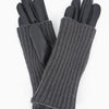 Knitted Overlay Gloves - Black/Grey