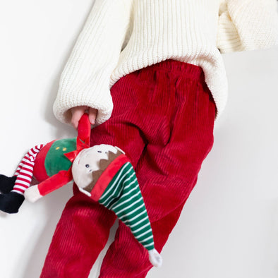 Red Corduroy "Kid Fit" Trousers