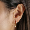 Mismatched Star and Lightning Huggie Hoop Earrings in Gold