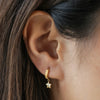 Mismatched Star and Lightning Huggie Hoop Earrings in Gold