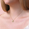 Gold Stainless Steel Crystal Antiqued Heart Pendant Necklace