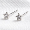 Sterling silver star earrings - Rhodium