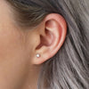 Sterling silver star earrings - Rhodium